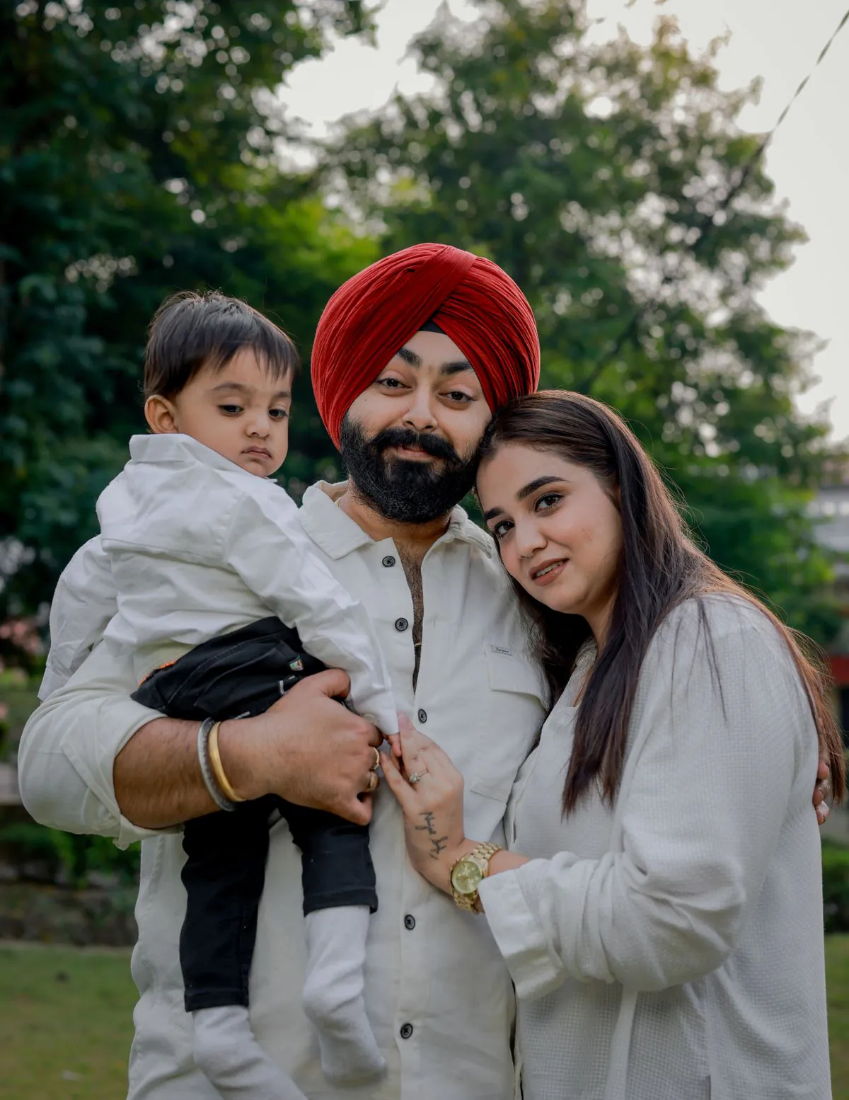 An Indian family enjoying time together in a park
